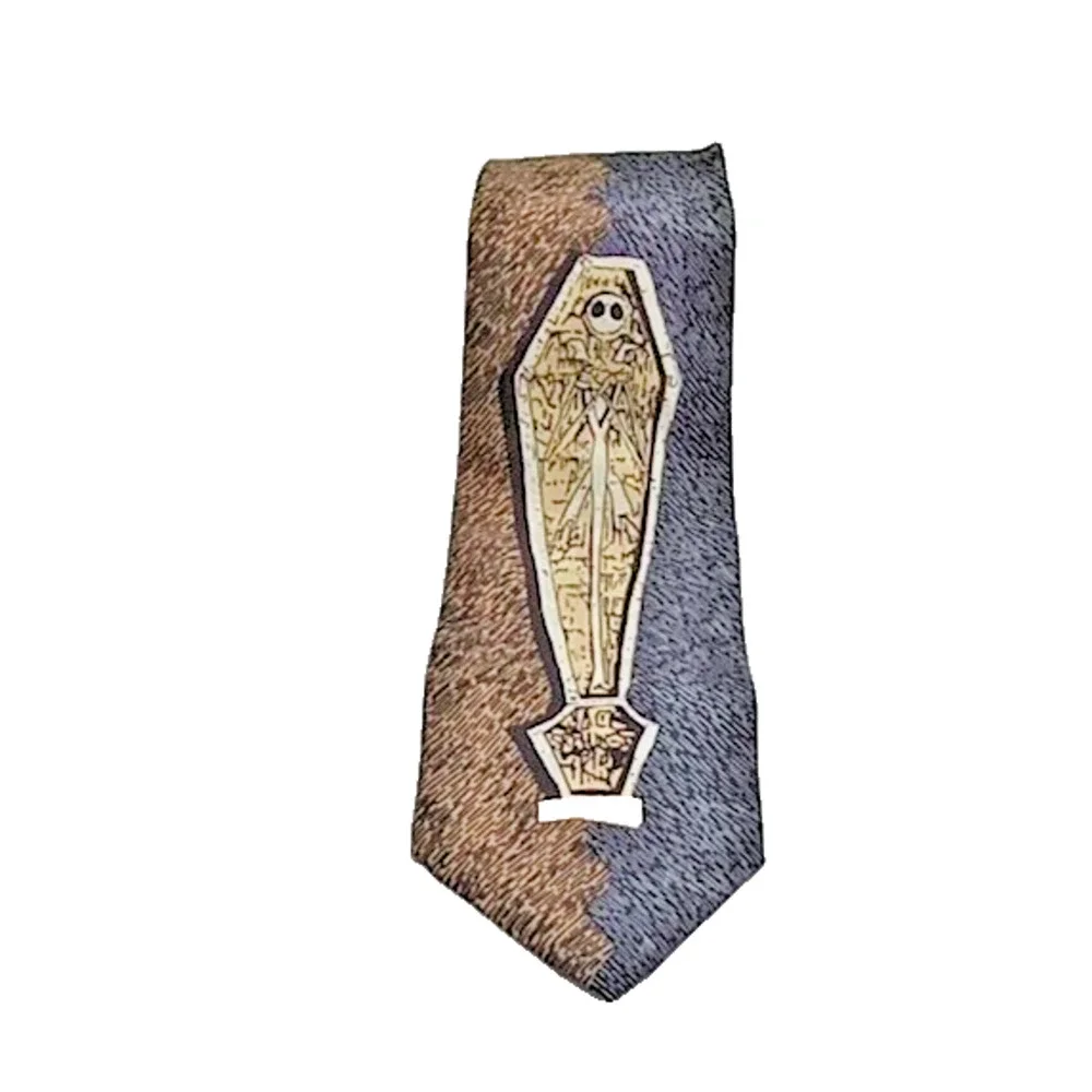 Nightmare Before Christmas Jack Skellington Tie Necktie RIP Art Deco Silk USA